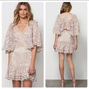 Stevie May Lace Mini Dress in Cream
